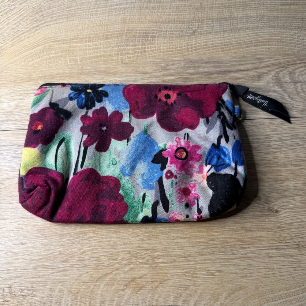 Thirty One Floral‎ Zipper Pouch Makeup Bag Travel Organizer Pouch Watercolor